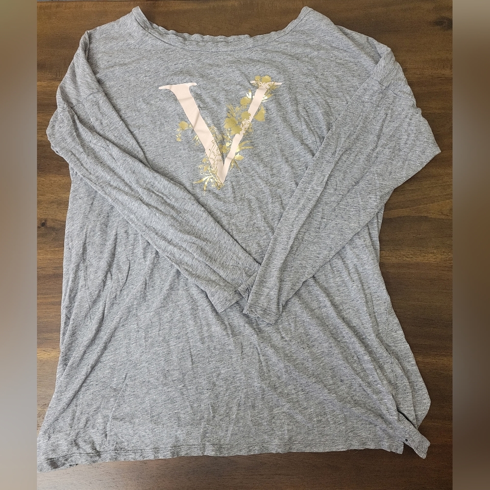 Victoria's Secret Signature Logo Long Sleeve Night Shirt - Picture 2 of 4